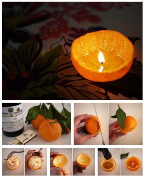 Orangen Teelicht